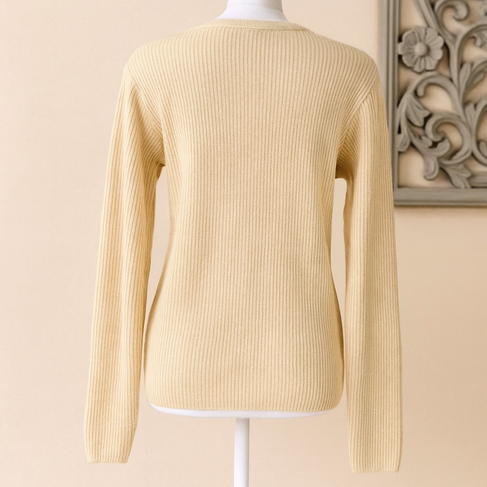 J.Crew 100% Ribbed Cashmere Sweater L Cabincore Soft Surrounding Nostalgic - Picture 2 of 16
